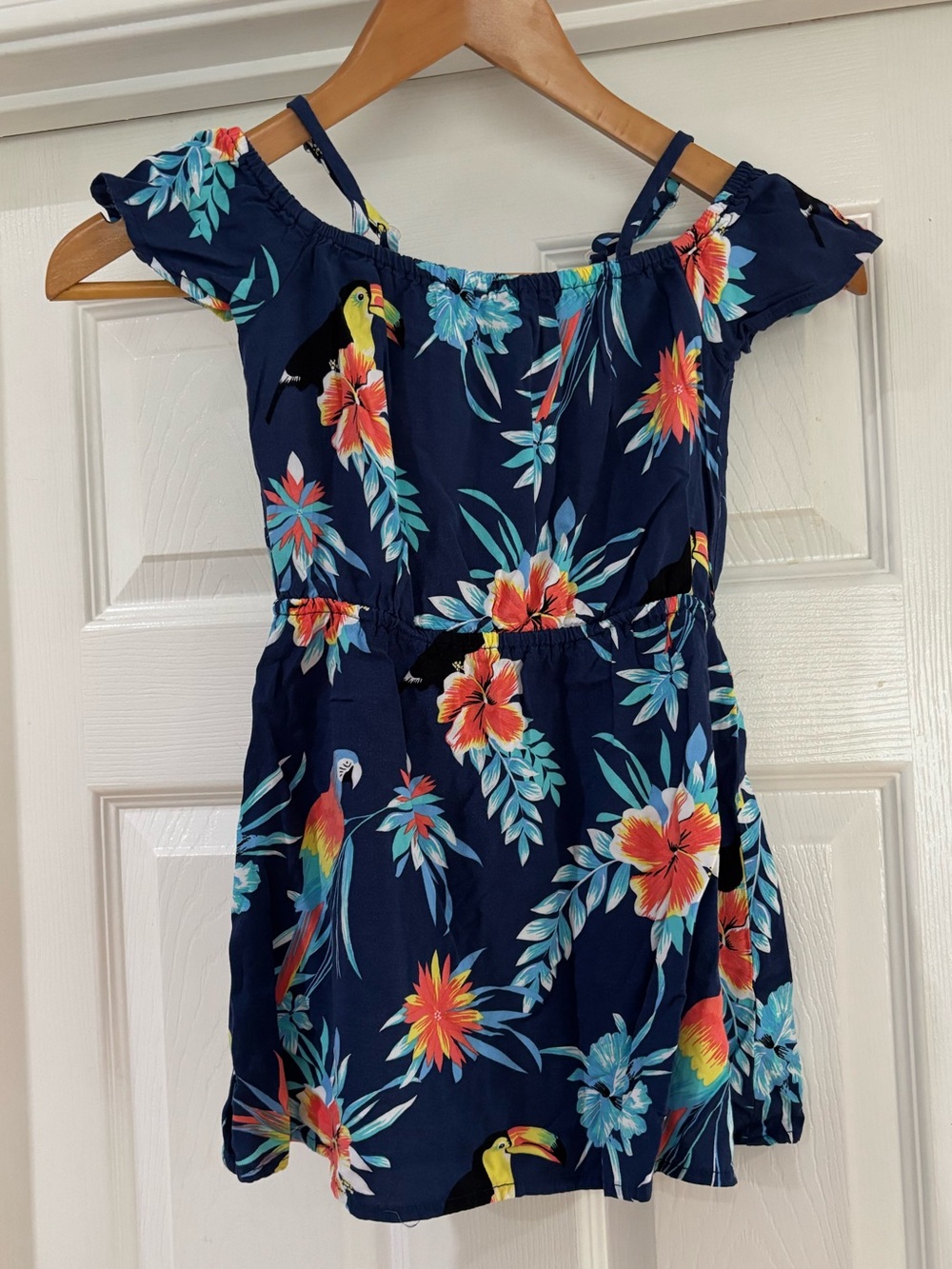 The Children's Place Tropical Toucan Off Shoulder Dress 5T